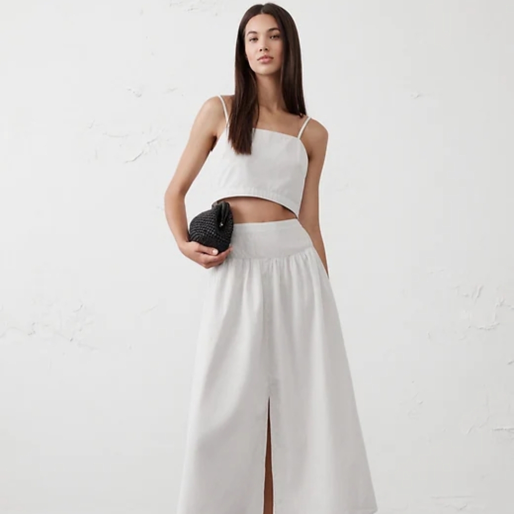 Banana Republic Elegant White Skirt Set